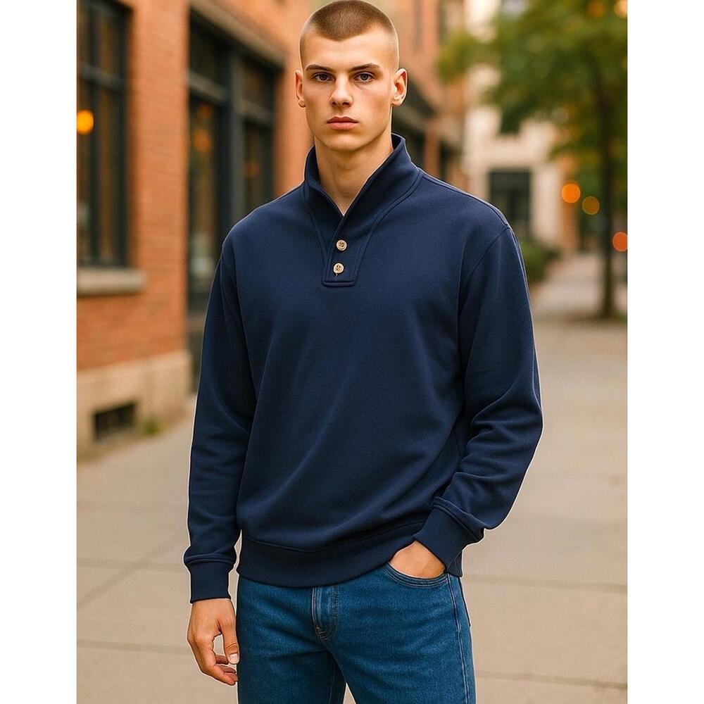 Tommy Bahama Men’s Pullover Navy Blue Shawl Button Neck XL - Picture 1 of 7
